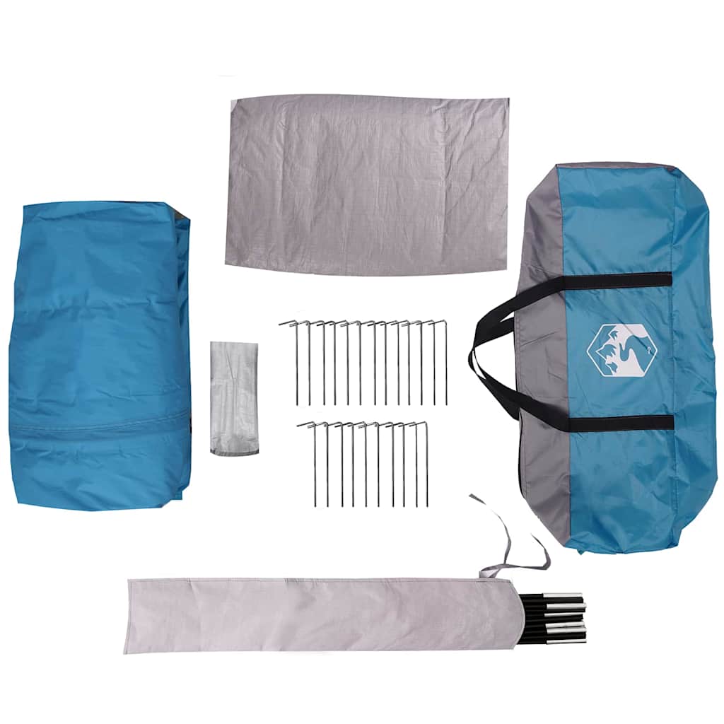 Cabin Zelt 3-Personen mit Dach Blau und Grau 320 x 320 x 203 cm