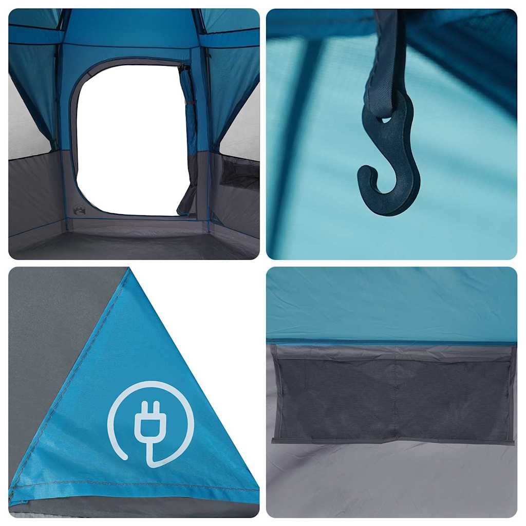Cabin Zelt 3-Personen mit Dach Blau und Grau 320 x 320 x 203 cm
