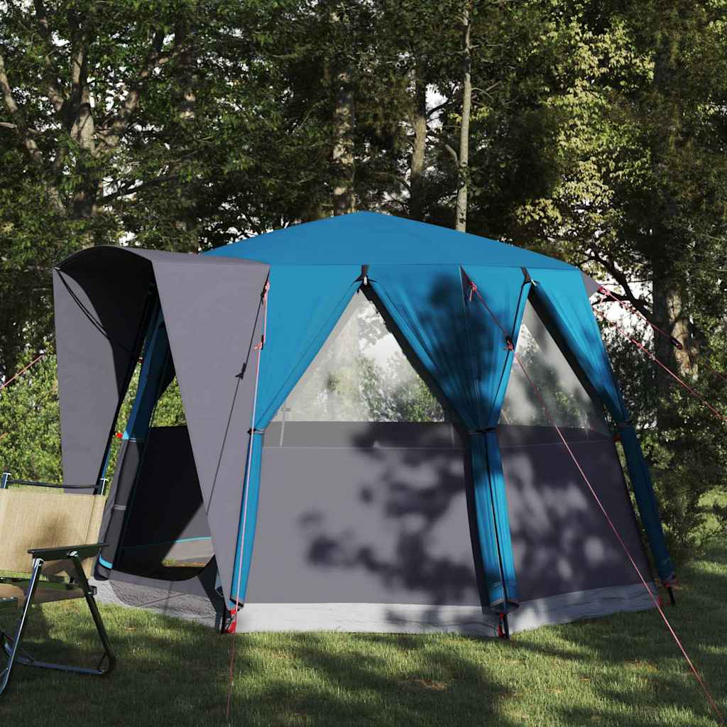 Cabin Zelt 3-Personen mit Dach Blau und Grau 320 x 320 x 203 cm