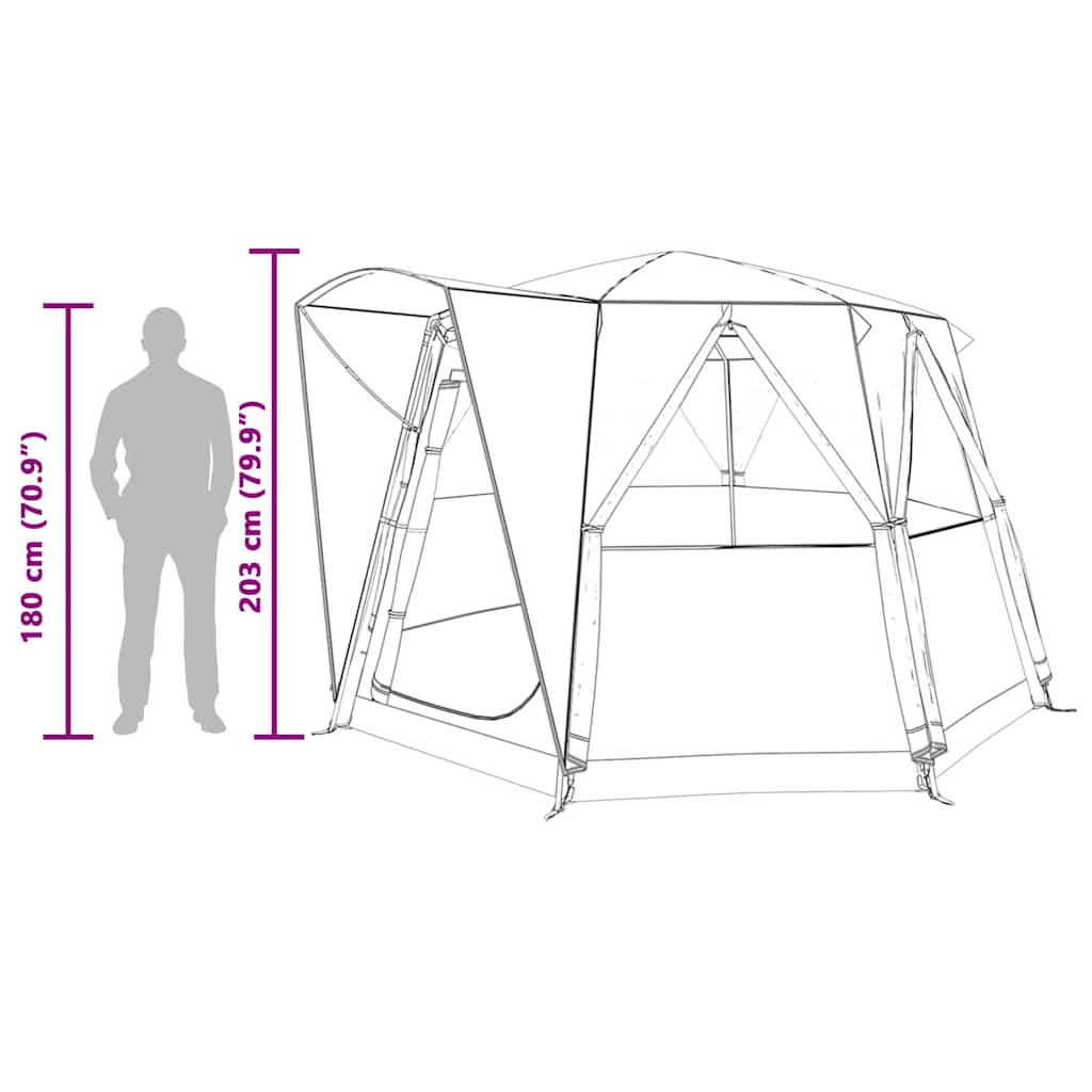 Cabin Zelt 3-Personen mit Dach Blau und Grau 320 x 320 x 203 cm