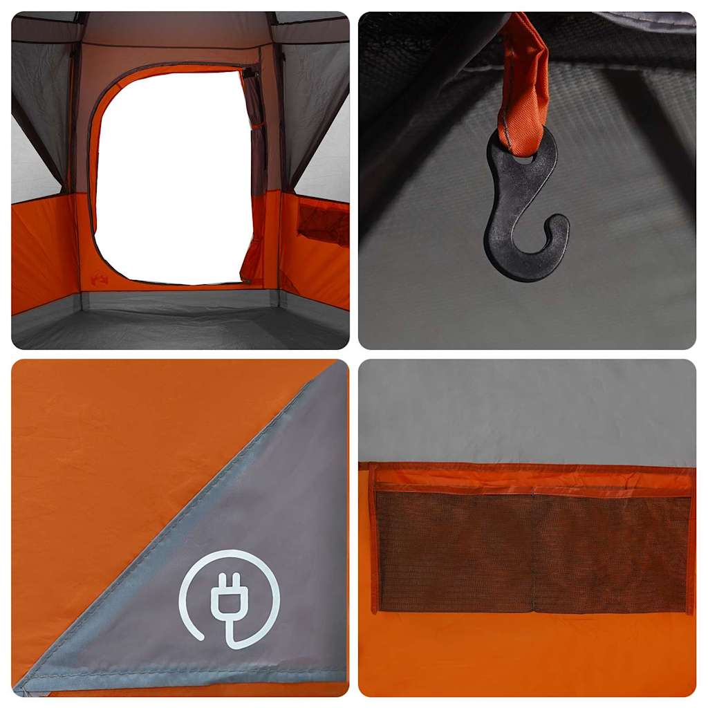 Cabin Zelt 3-Personen Grau und Orange 320 x 320 x 203 cm