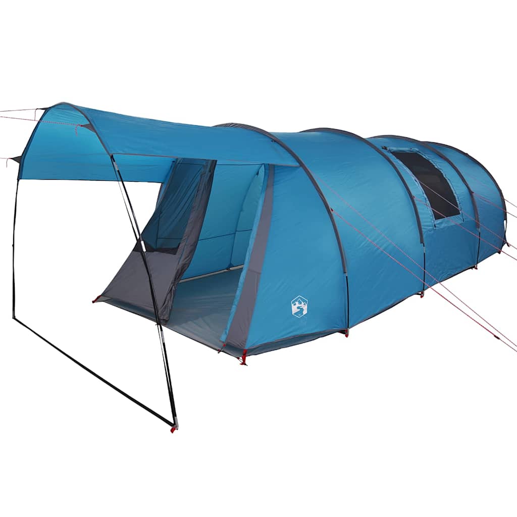 Tunnelzelt 4-Personen mit Dach Blau und Grau 740 x 370 x 220 cm