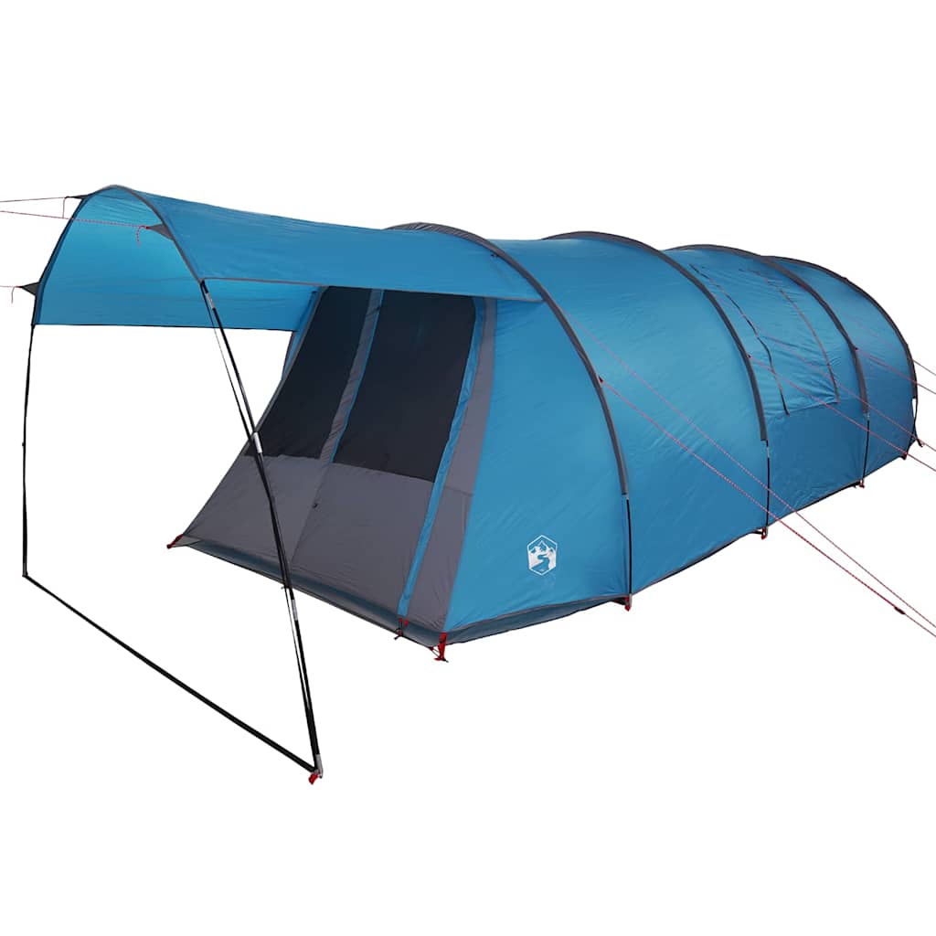 Tunnelzelt 4-Personen mit Dach Blau und Grau 740 x 370 x 220 cm
