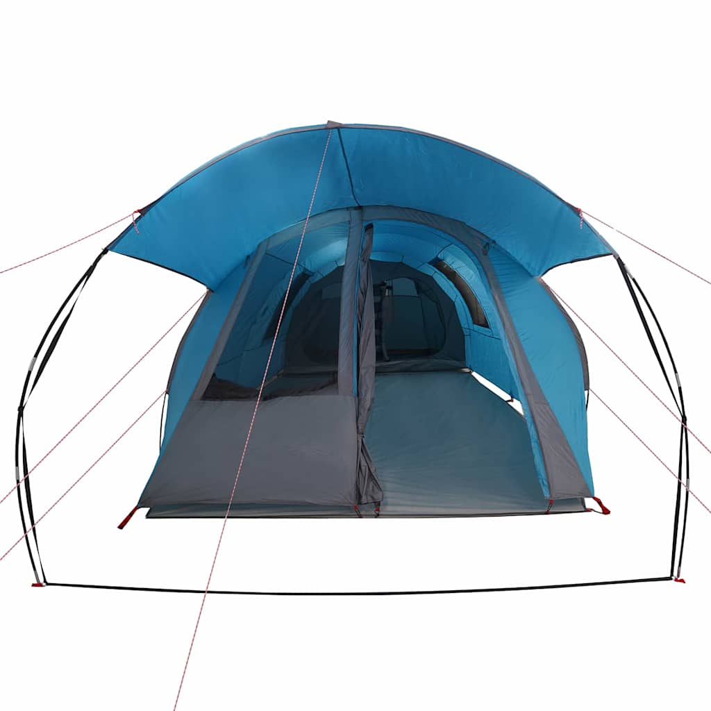 Tunnelzelt 4-Personen mit Dach Blau und Grau 740 x 370 x 220 cm