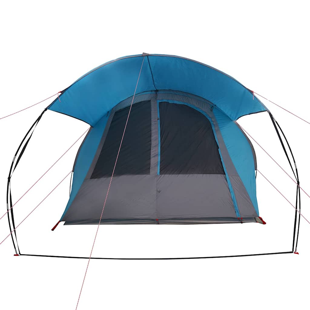 Tunnelzelt 4-Personen mit Dach Blau und Grau 740 x 370 x 220 cm