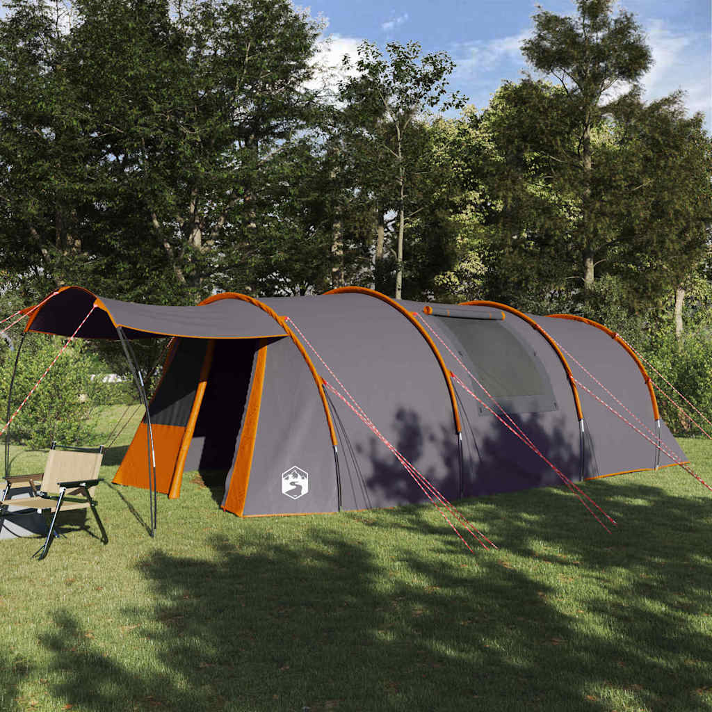 Tunnelzelt 4-Personen Grau und Orange 740 x 370 x 220 cm