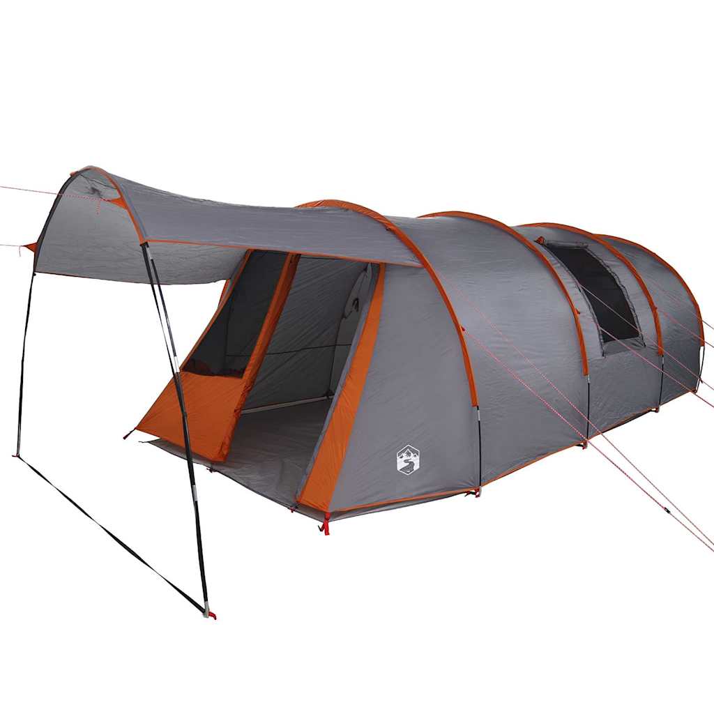 Tunnelzelt 4-Personen Grau und Orange 740 x 370 x 220 cm