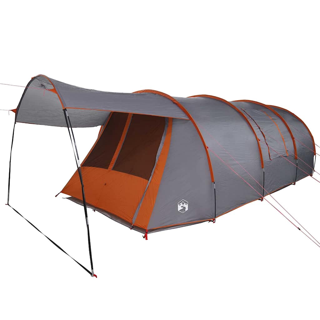 Tunnelzelt 4-Personen Grau und Orange 740 x 370 x 220 cm