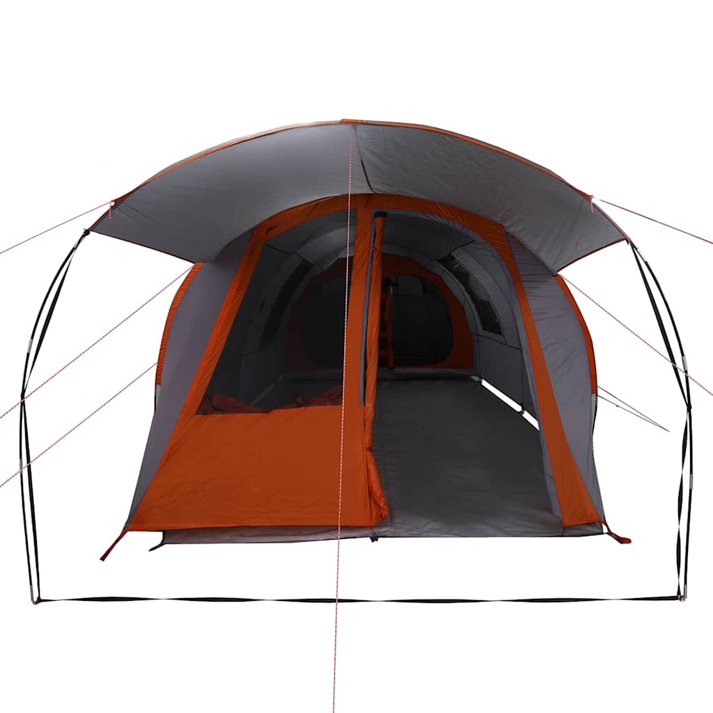 Tunnelzelt 4-Personen Grau und Orange 740 x 370 x 220 cm