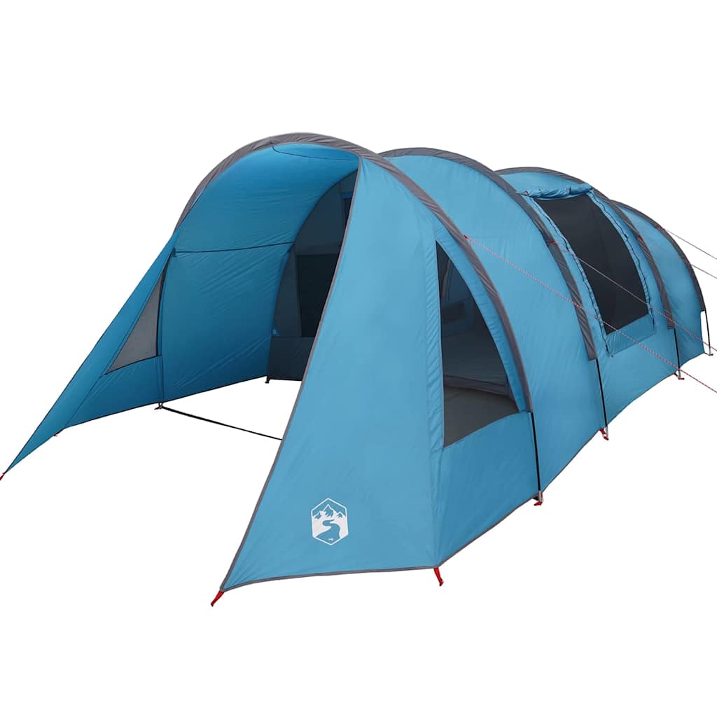 Tunnelzelt 4-Personen mit Dach Blau und Grau 778 x 356 x 210 cm