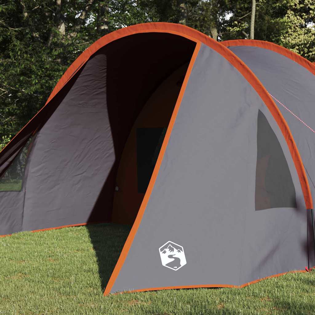 Tunnelzelt 4-Personen Grau und Orange 778 x 356 x 210 cm