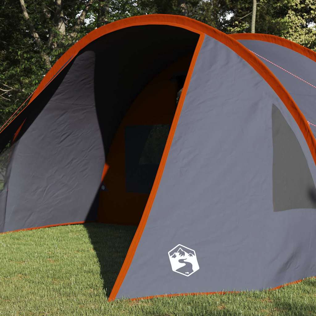 Tunnelzelt für 5 Personen Grau und Orange 805 x 405 x 211 cm