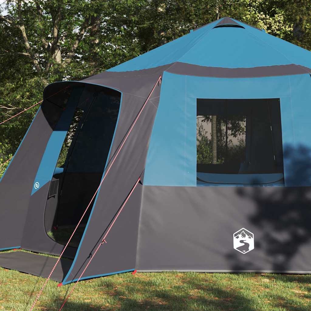 Kabine Zelt 12-Personen Blau und Grau 500 x 500 x 294 cm