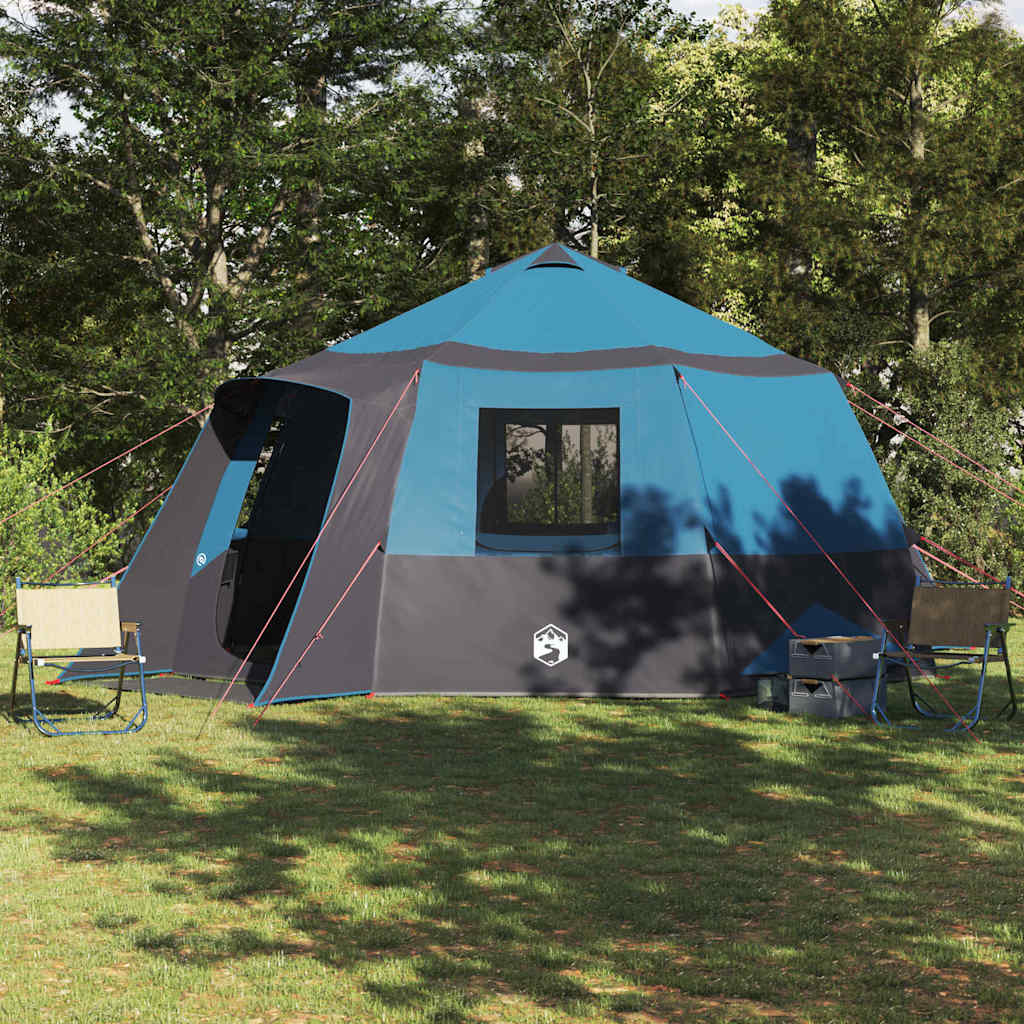 Kabine Zelt 12-Personen Blau und Grau 500 x 500 x 294 cm