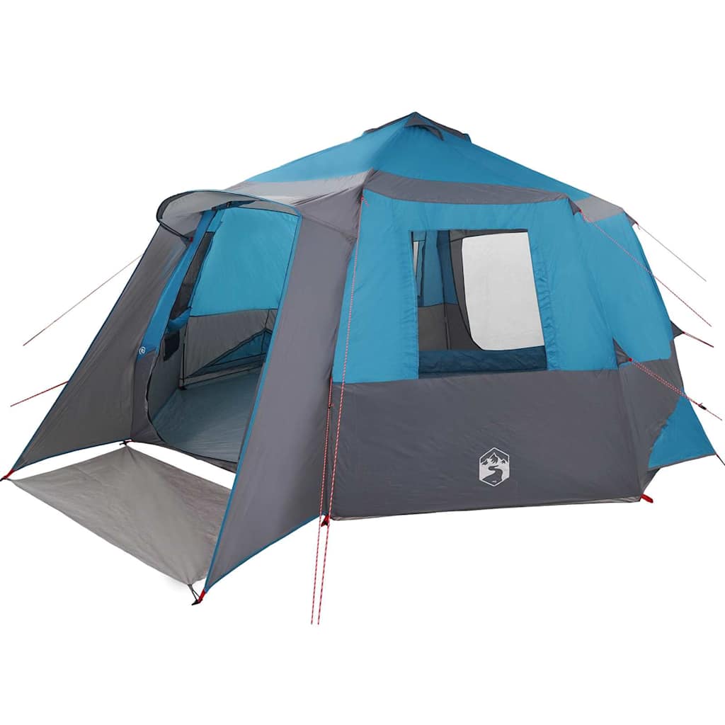 Kabine Zelt 12-Personen Blau und Grau 500 x 500 x 294 cm