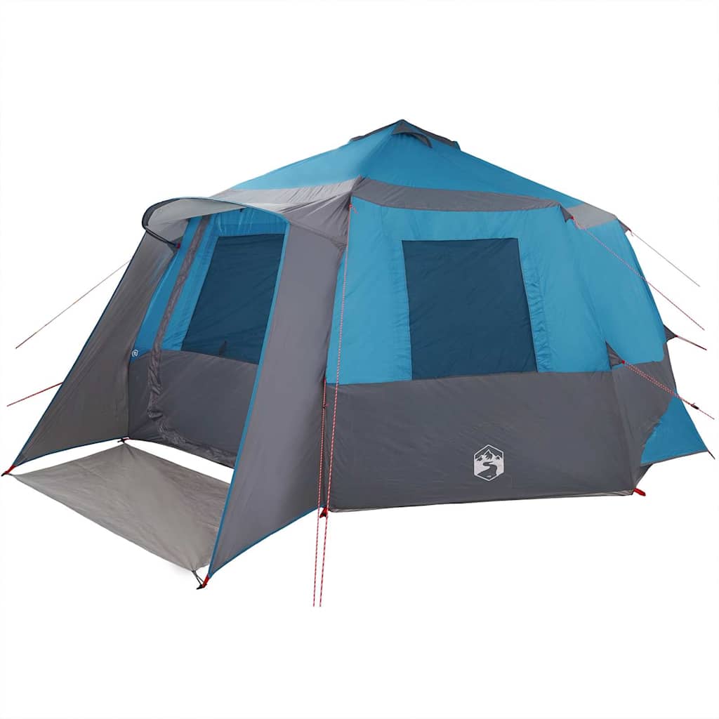 Kabine Zelt 12-Personen Blau und Grau 500 x 500 x 294 cm
