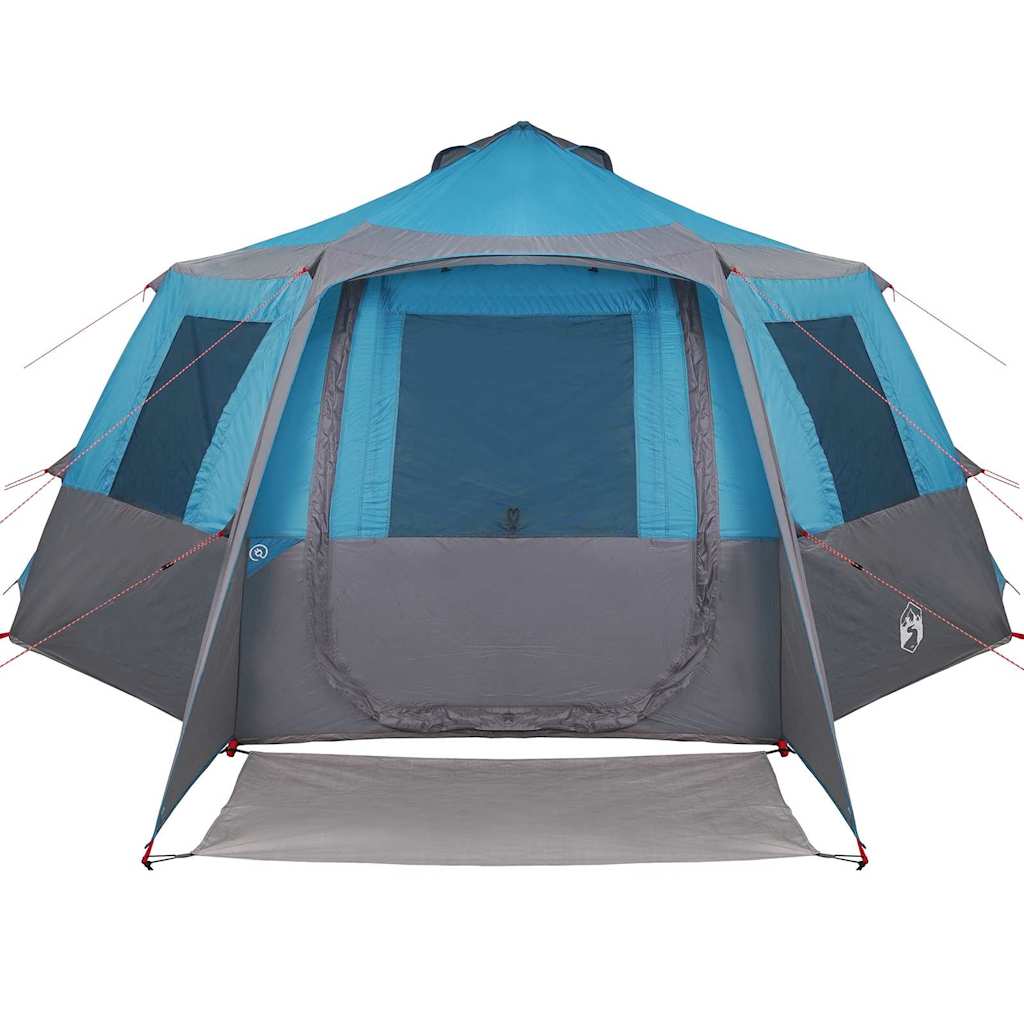 Kabine Zelt 12-Personen Blau und Grau 500 x 500 x 294 cm