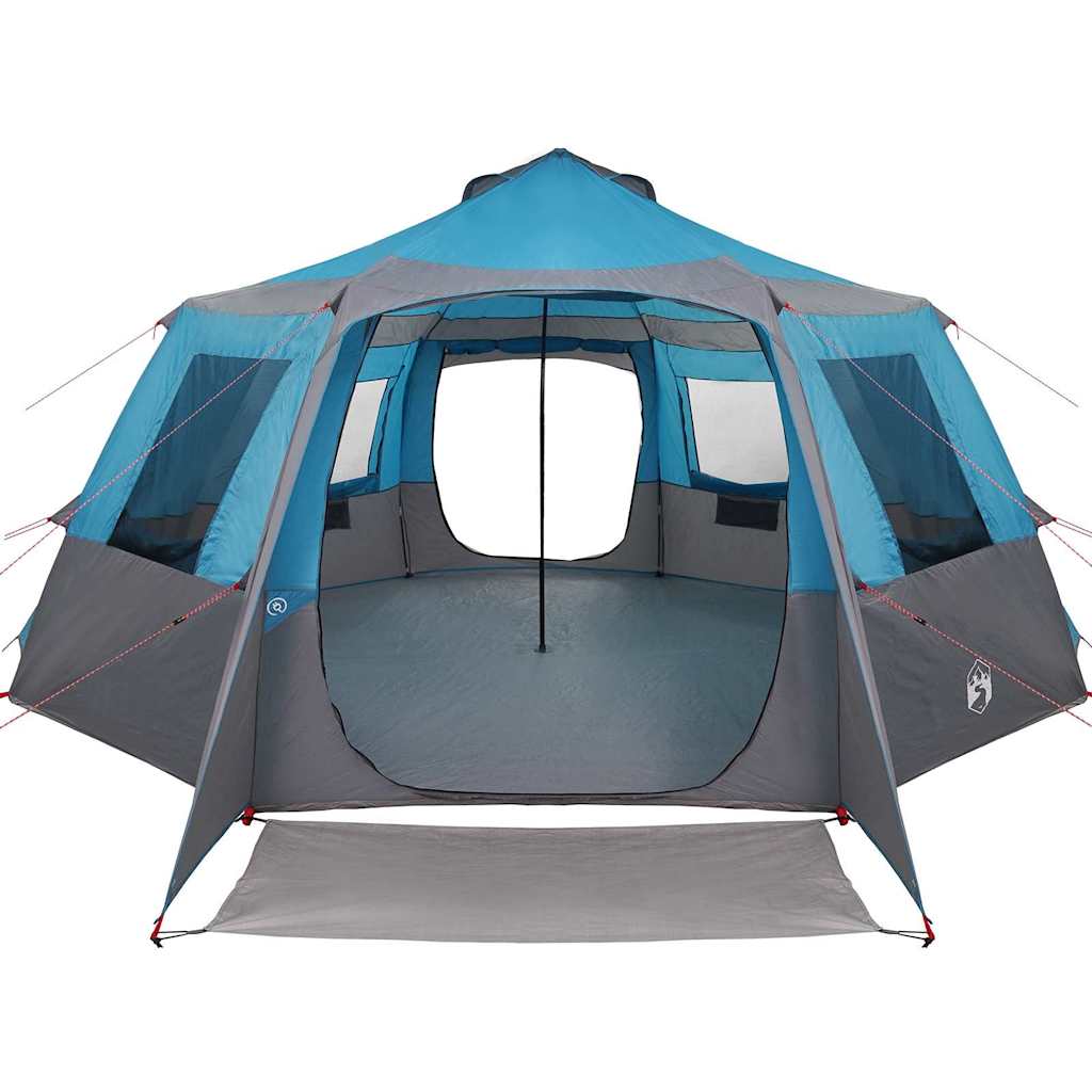 Kabine Zelt 12-Personen Blau und Grau 500 x 500 x 294 cm