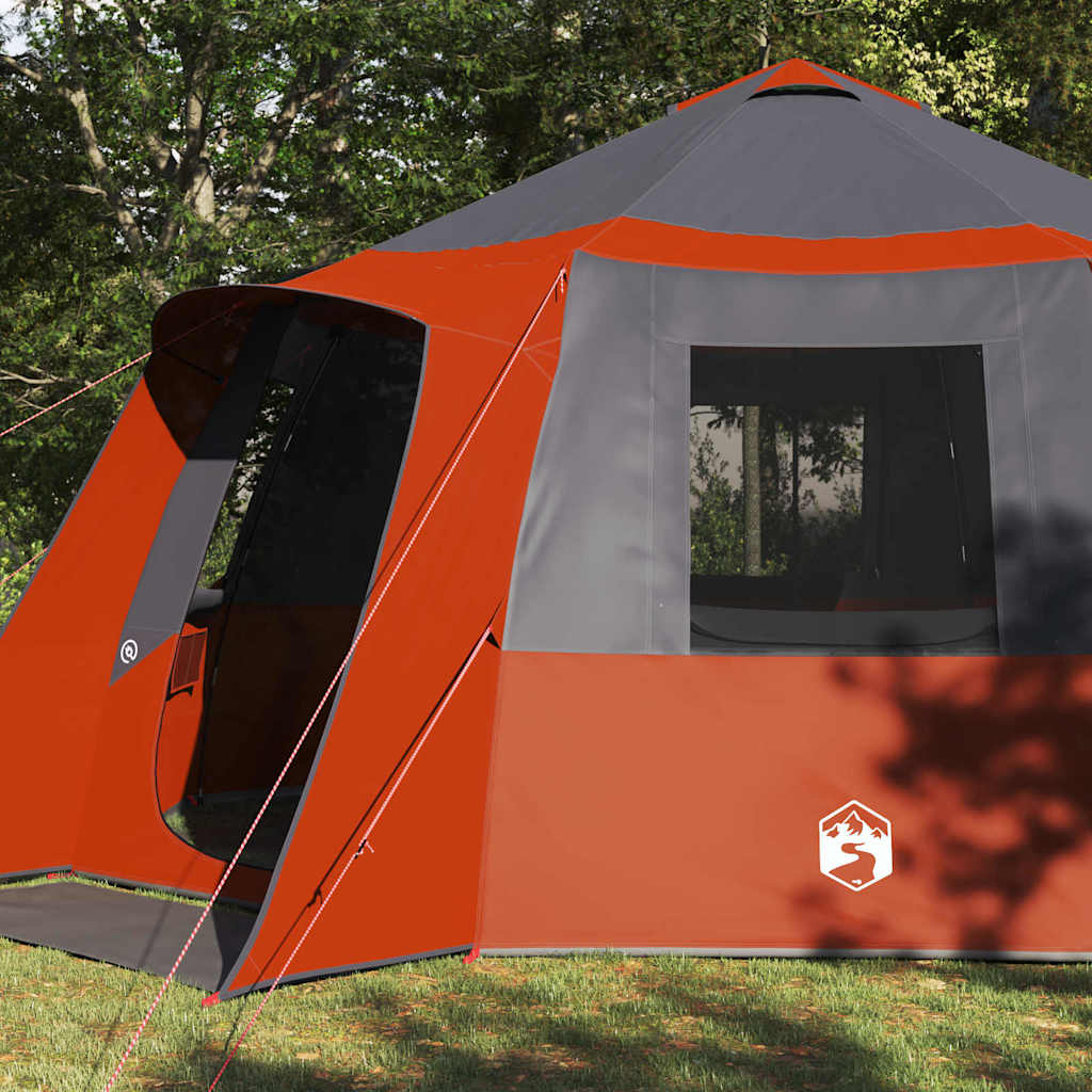 Kabine Zelt 12-Personen Grau und Orange 500 x 500 x 294 cm