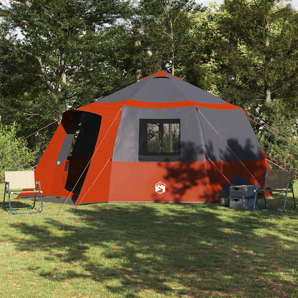 Kabine Zelt 12-Personen Grau und Orange 500 x 500 x 294 cm