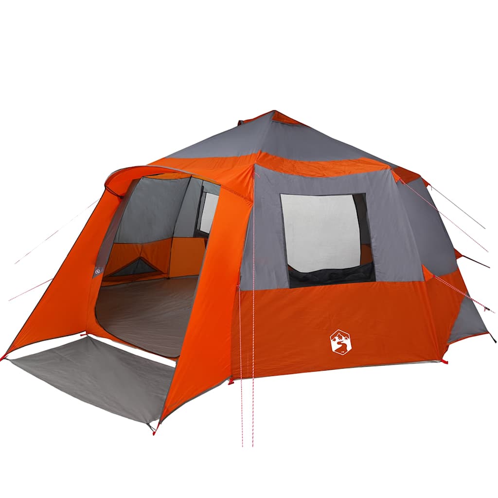 Kabine Zelt 12-Personen Grau und Orange 500 x 500 x 294 cm