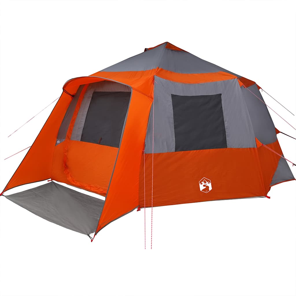 Kabine Zelt 12-Personen Grau und Orange 500 x 500 x 294 cm
