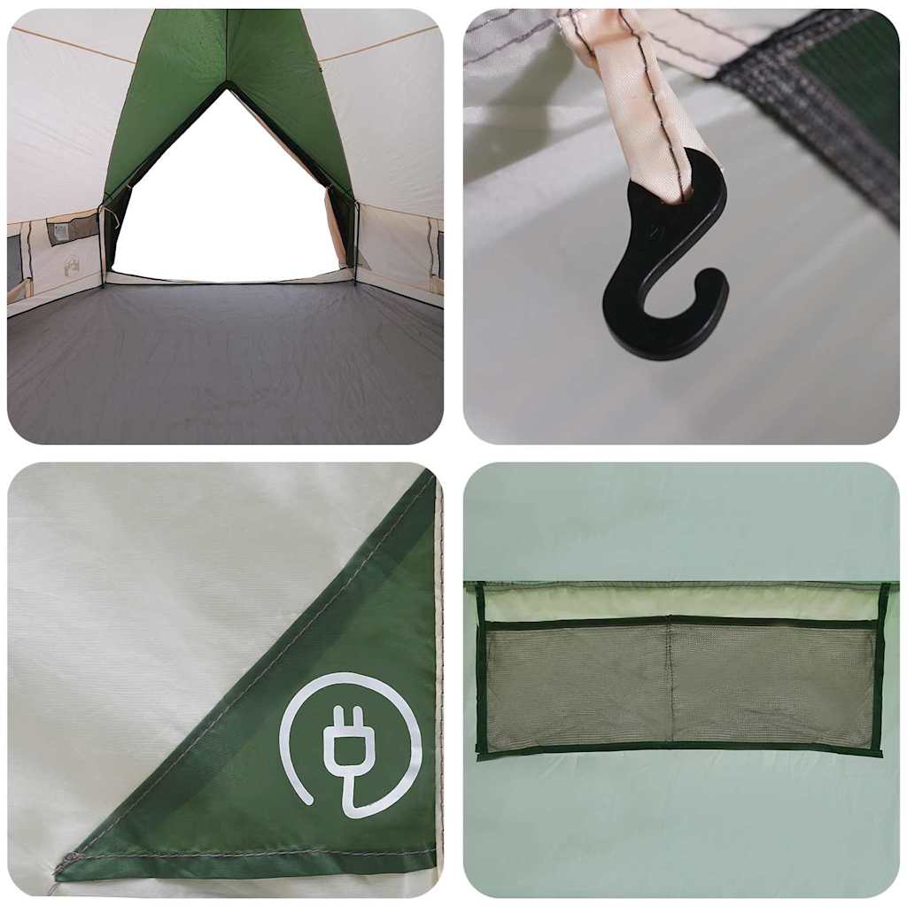 Teepee Zelt für 10 Personen 10 Personen Grün und Weiß