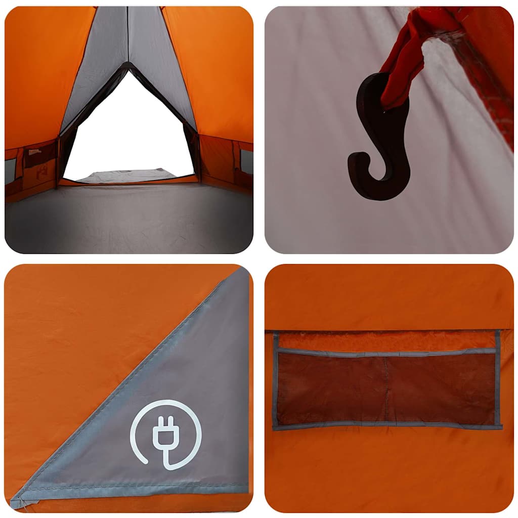 Teepee Zelt für 8 Personen 8 Personen Grau und Orange