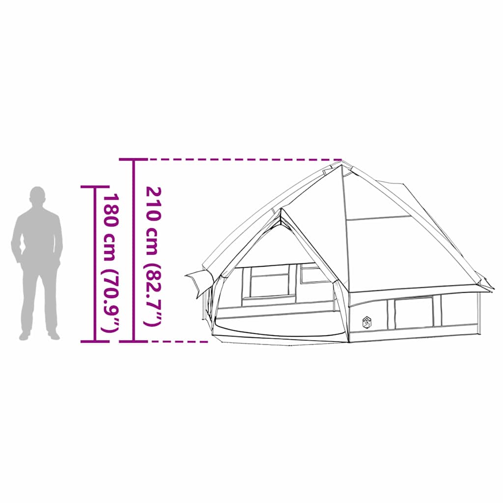 Teepee Zelt für 8 Personen 8 Personen Grau und Orange