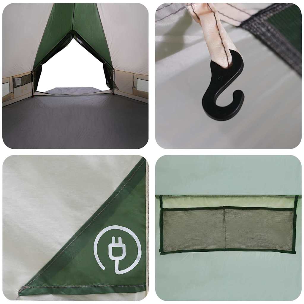 Teepee Zelt für 6 Personen 6 Personen Grün und Weiß
