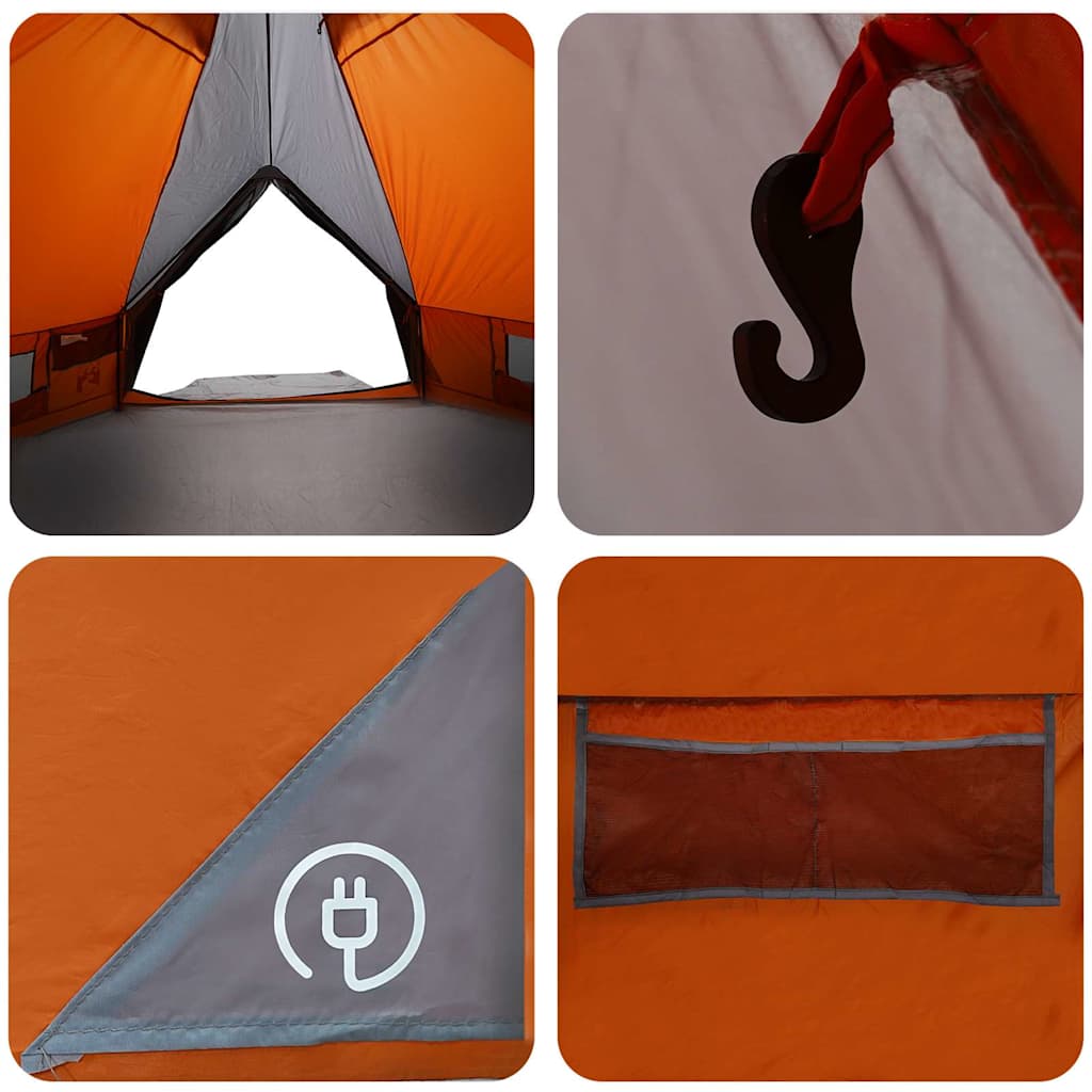 Teepee Zelt für 6 Personen 6 Personen Grau und Orange