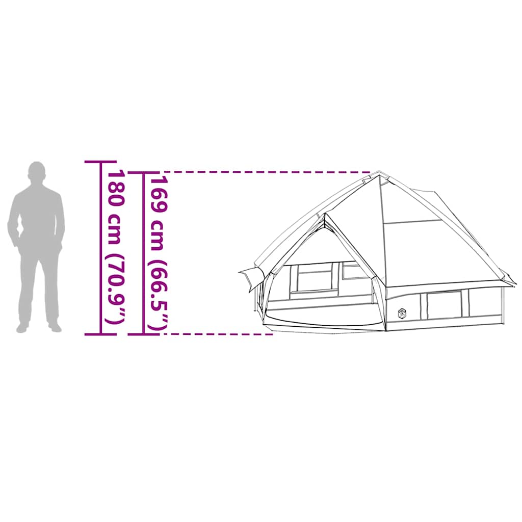 Teepee Zelt für 4 Personen 4 Personen Blau und Grau