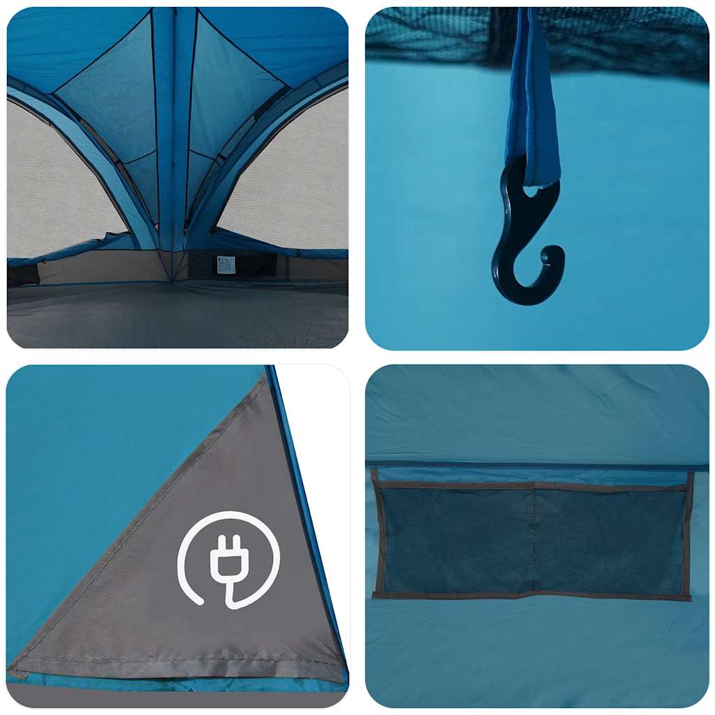 Familienzelt für 10 Personen Blau und Grau 460 x 430 x 214 cm