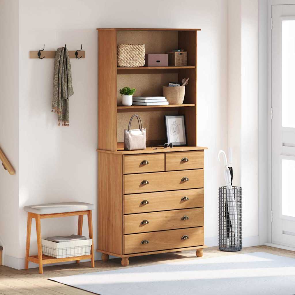 Hutch ASKIM Honigwachs 91 x 40 x 200,5 cm Massives Kiefernholz