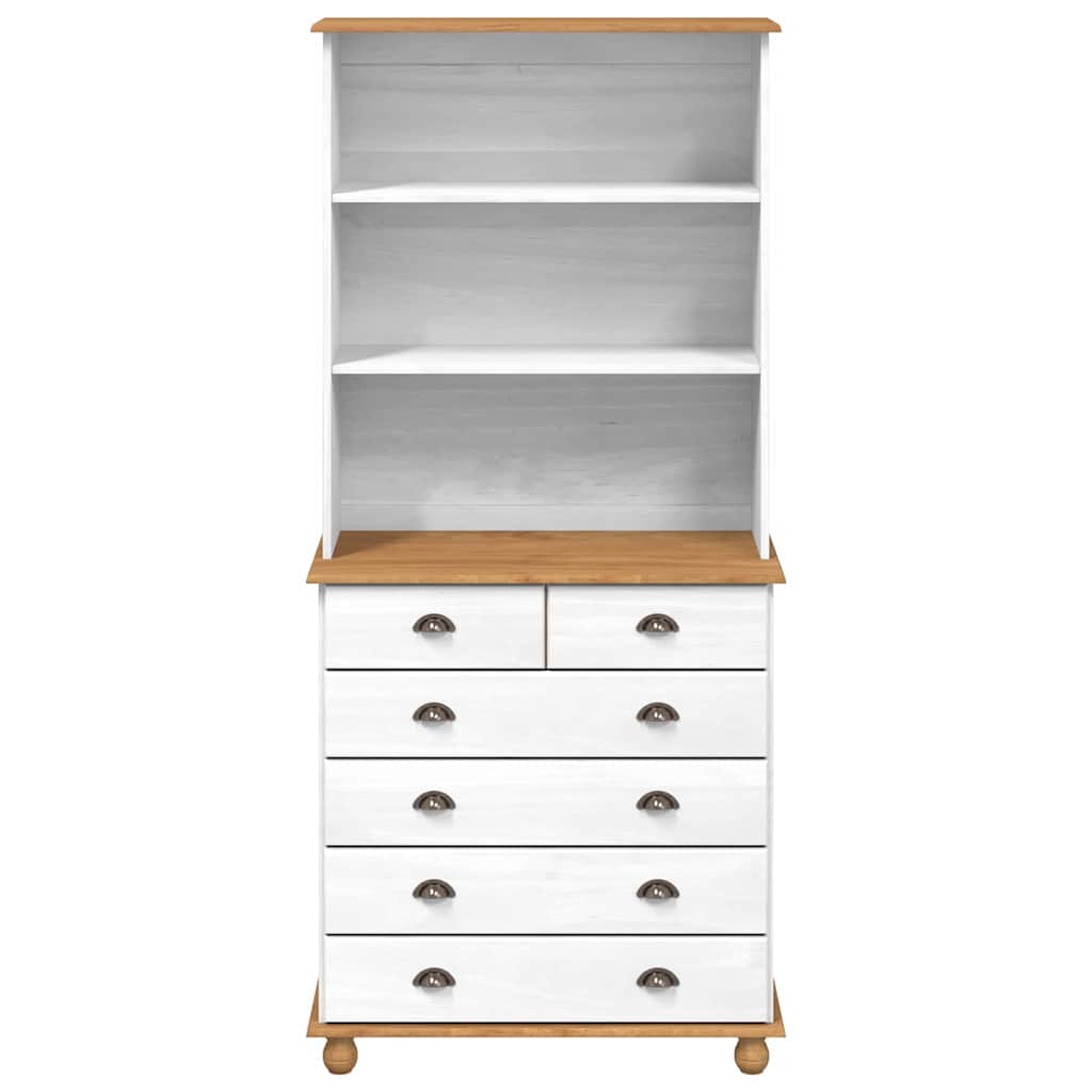 Hutch ASKIM Weiß 91 x 40 x 200,5 cm Massives Kiefernholz
