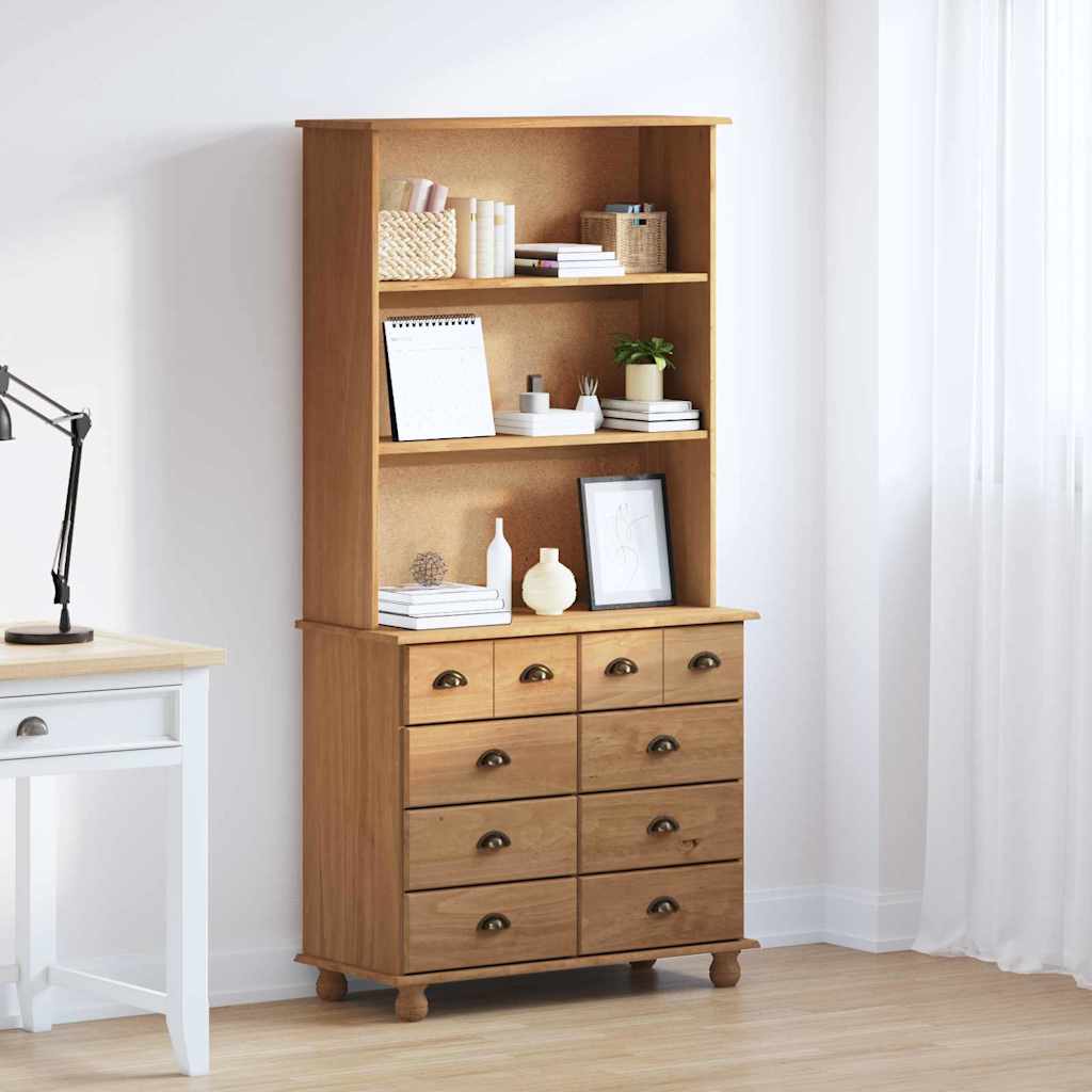 Hutch ASKIM Honigwachs 91 x 40 x 184 cm Massives Kiefernholz