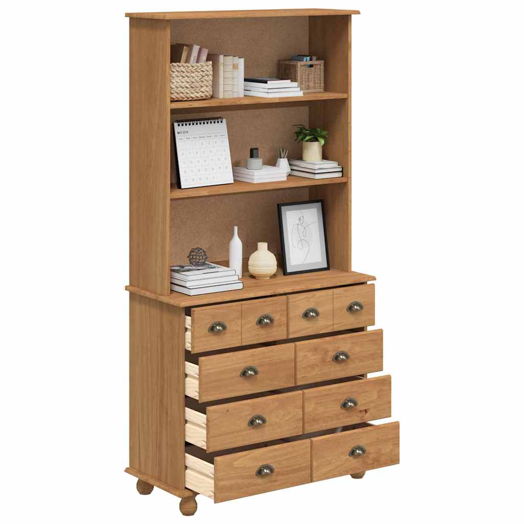 Hutch ASKIM Honigwachs 91 x 40 x 184 cm Massives Kiefernholz