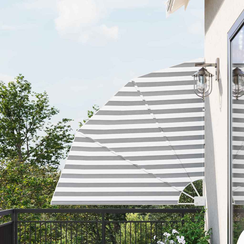 Balkon Sichtschutz 140 x 140 cm Polyester Anthrazit und Weiß