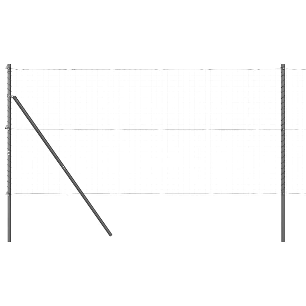 Eingebetteter Zaunpfosten 7 stk. Grau Pulverbeschichteter Stahl