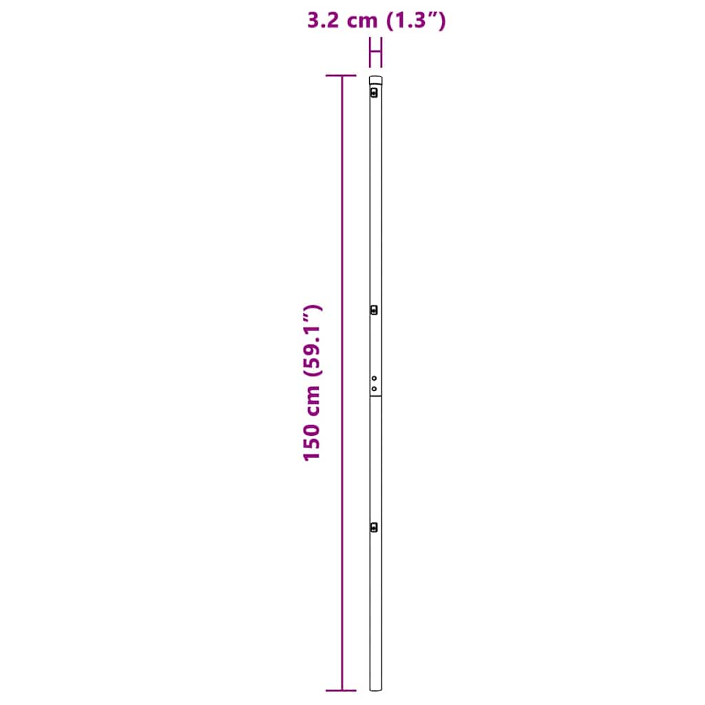 Eingebetteter Zaunpfosten 13 stk. Silber