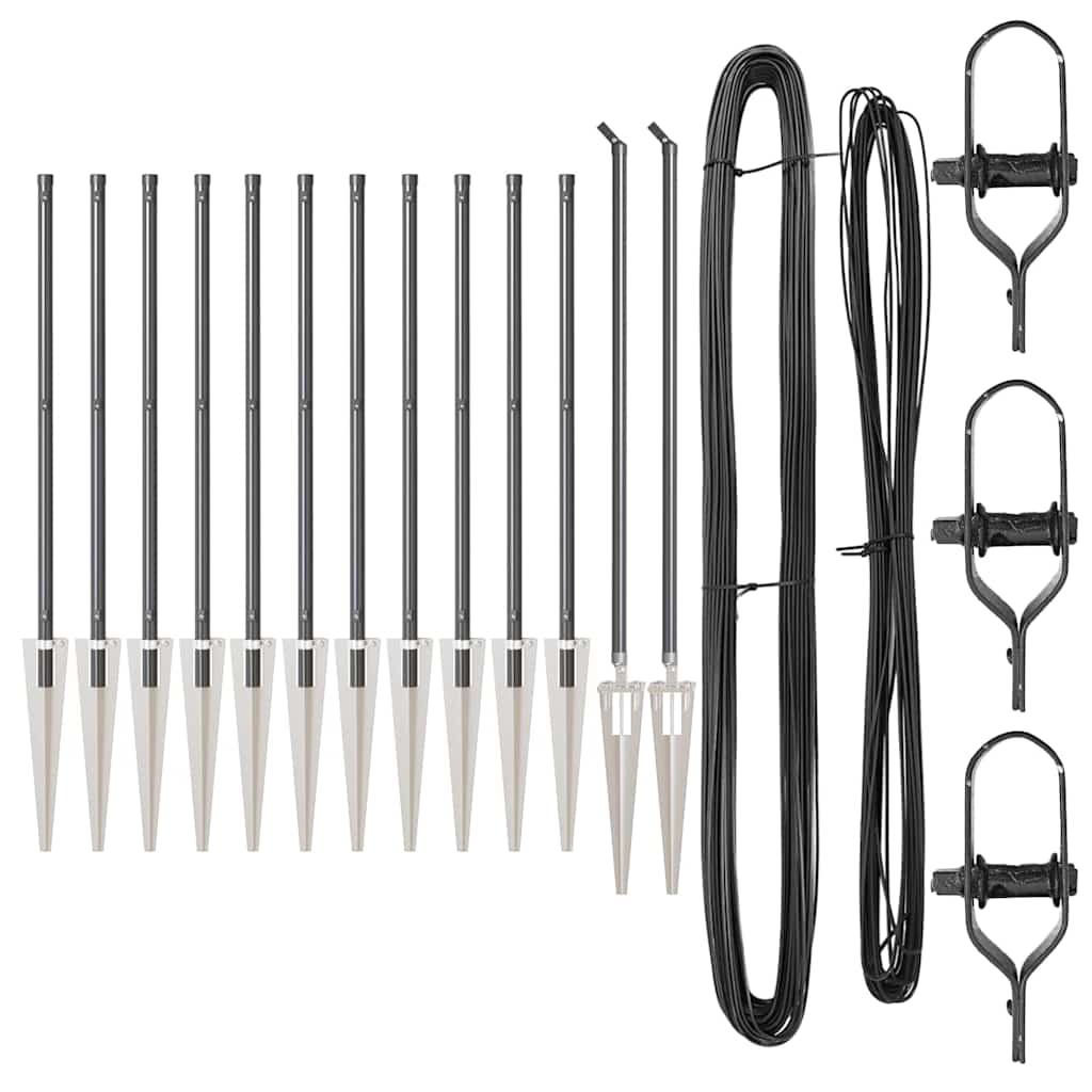 Zaunpfosten mit Einschlaghülse 13 Stk. Grau