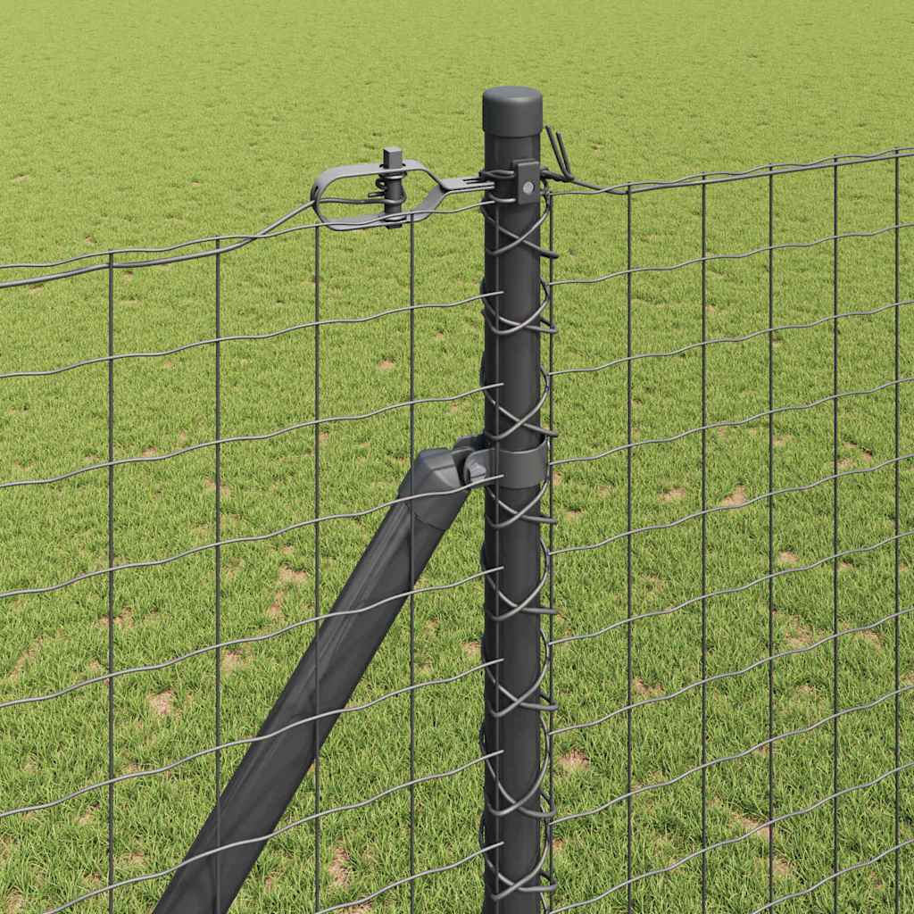 Zaunpfosten mit Einschlaghülse 7 Stk. Grau