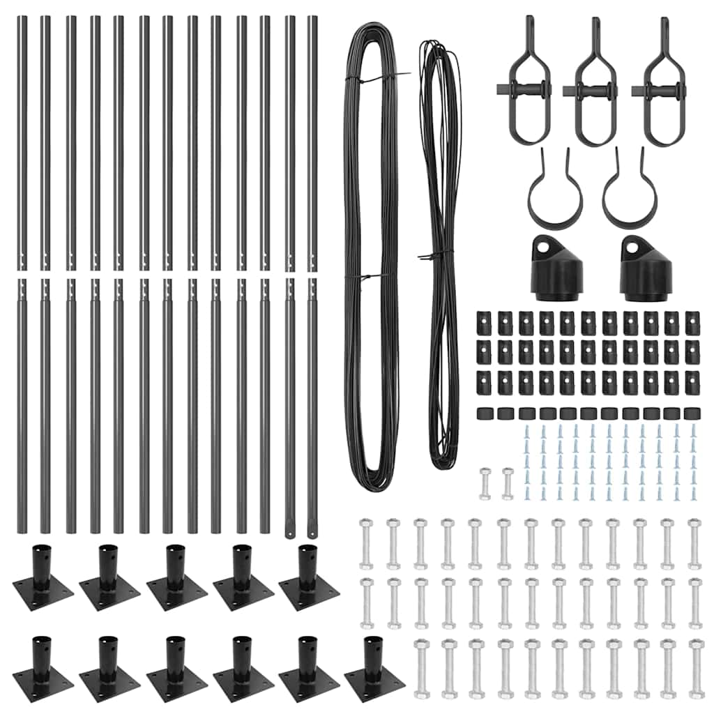Zaunpfosten zum Einbetonieren 13 Stk. Grau