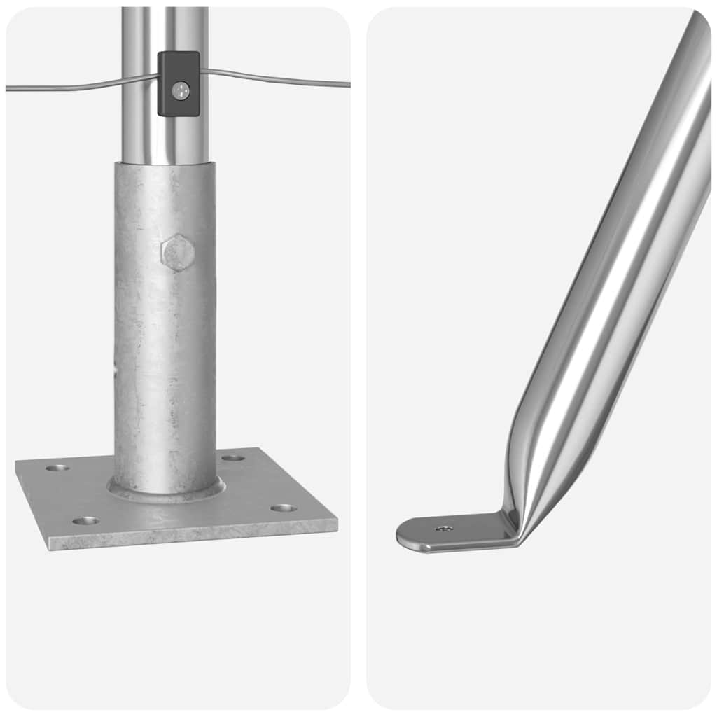 Zaunpfosten zum Einbetonieren 13 Stk. Silber