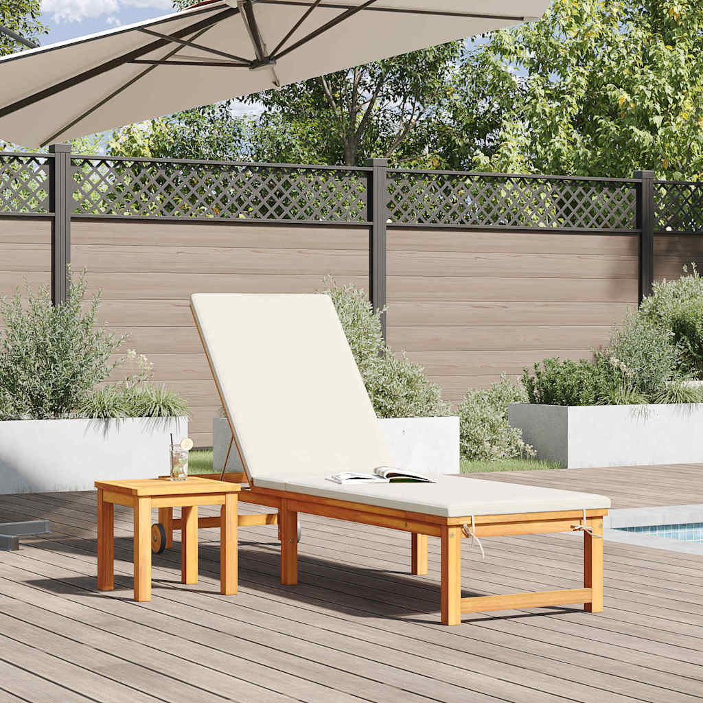 Sonnenliege 2 pcs Braun Massivholz Akazie