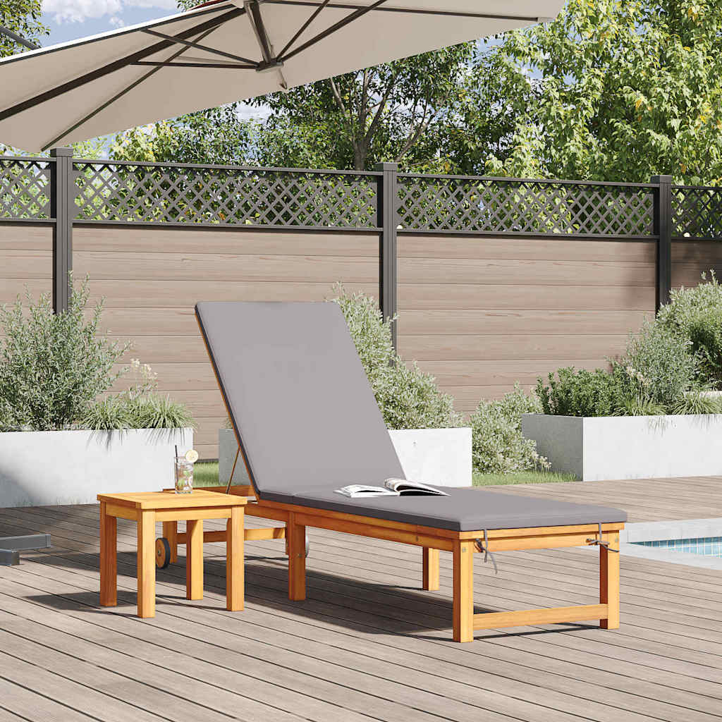 Sonnenliege 2 pcs Braun Massivholz Akazie