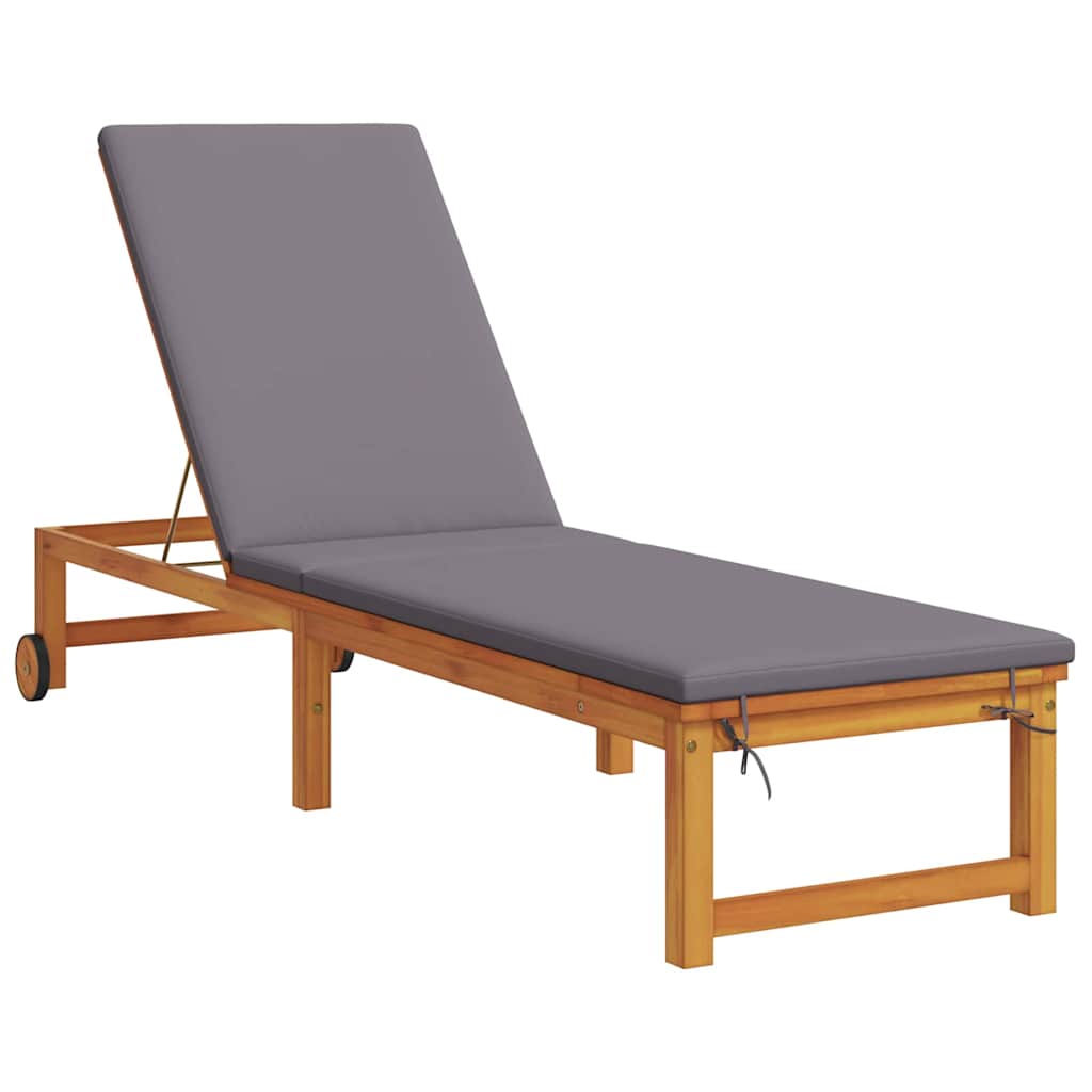 Sonnenliege 2 pcs Braun Massivholz Akazie