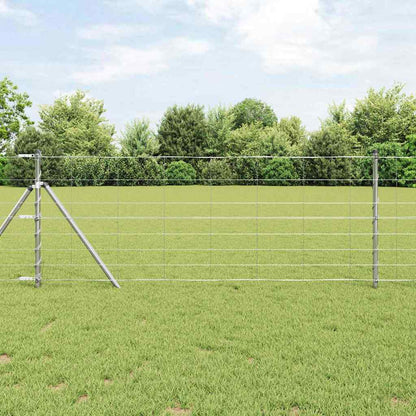 Feldzaun 25 x 0,8 m Verzinkter Stahl Silber