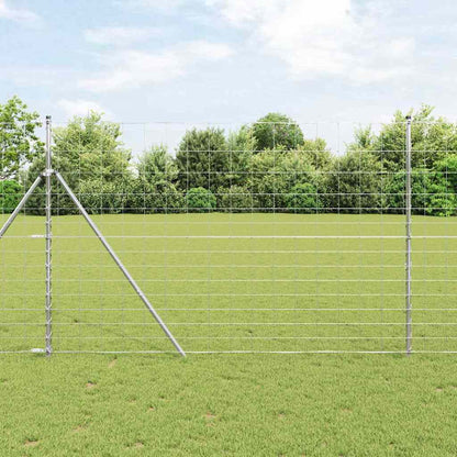 Feldzaun 25 x 1,6 m Verzinkter Stahl Silber