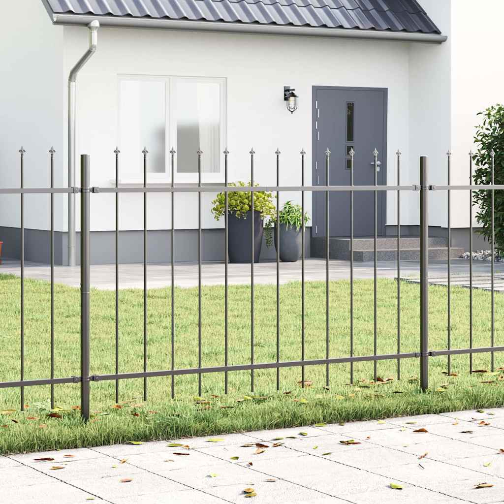Gartenzaun WOERDEN 1,7 x 0,8 m Pulverbeschichteter Stahl Grau